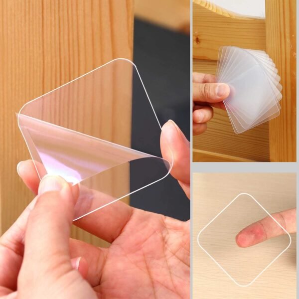 Double Sided Adhesive Pads for Mounting Two Sided Precut Squares Multipurpose, Waterproof, Removable, Transparent -Pack of (20)