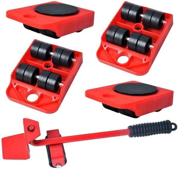 Fyoli Furniture Lifter Mover Tool Set - Heavy Duty Furniture Lifter with 4 Sliders for Easy and Safe Moving, 360 Degree Rotatable Pads, Suitable for Sofas, and Refrigerators, Up to 200kg/440 lb