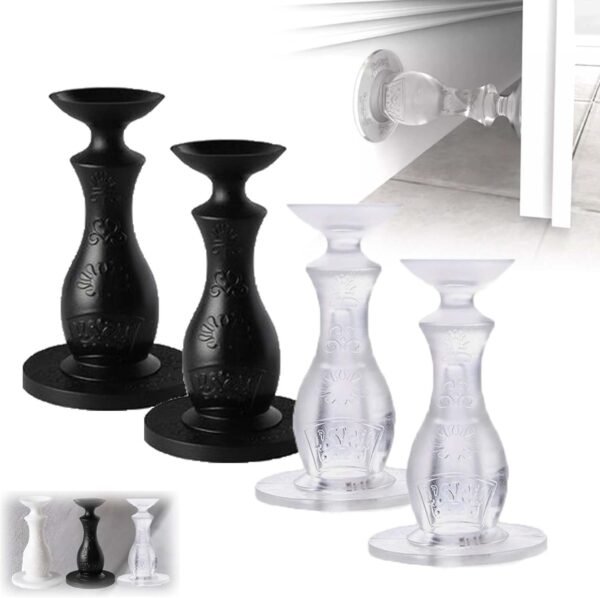 Transparent Silicone Anti-collision Pad Door Stop, Clear Punch-Free Invisible Adhesive Wall Mounted Door Stopper, Anti-Collision Waterproof Doorstop for Wall Protector (4PCS-C)