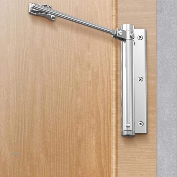 Avendreo Heavy Duty Automatic Spring Door Closer with Adjustable Tension, Stainless Steel Surface Mount Self-Closing Hinge for Fire Doors, Includes Allen Key & Screws for Residential & Commercial Use