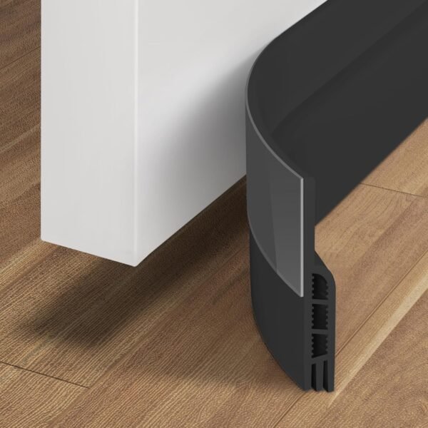 Door Draft Stopper Under Door Draft Blocker Insulator Door Sweep Weather Stripping Noise Stopper Strong Adhesive 39" Length Black